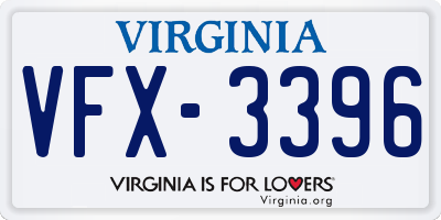 VA license plate VFX3396