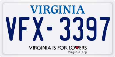 VA license plate VFX3397