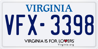 VA license plate VFX3398