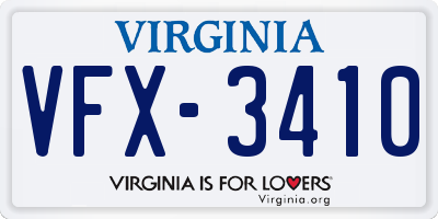 VA license plate VFX3410