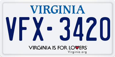 VA license plate VFX3420