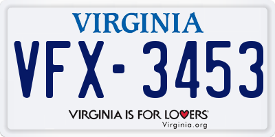 VA license plate VFX3453