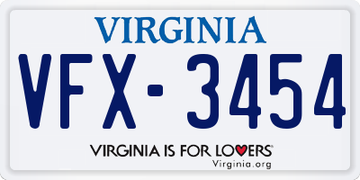 VA license plate VFX3454