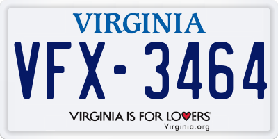 VA license plate VFX3464