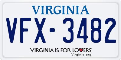 VA license plate VFX3482