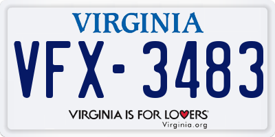 VA license plate VFX3483