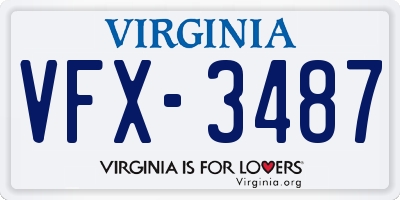 VA license plate VFX3487