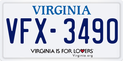 VA license plate VFX3490
