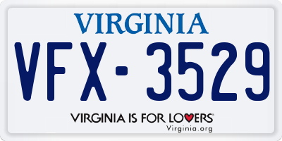 VA license plate VFX3529