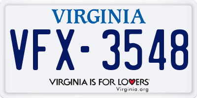VA license plate VFX3548