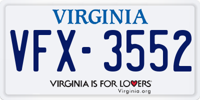 VA license plate VFX3552