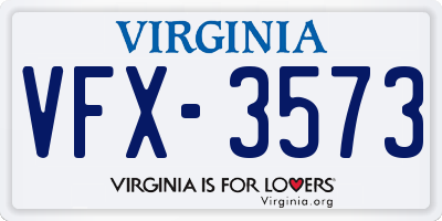 VA license plate VFX3573