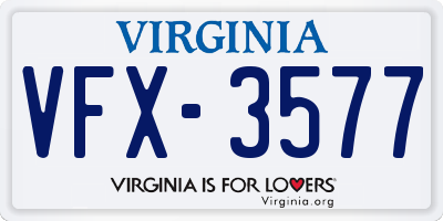VA license plate VFX3577