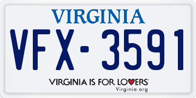 VA license plate VFX3591