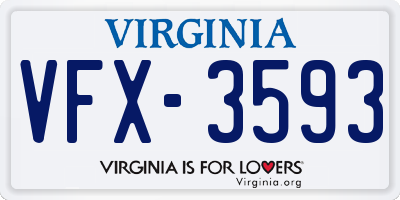 VA license plate VFX3593