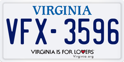VA license plate VFX3596