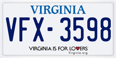 VA license plate VFX3598