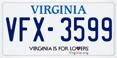 VA license plate VFX3599