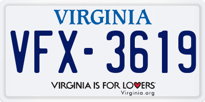 VA license plate VFX3619