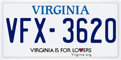 VA license plate VFX3620