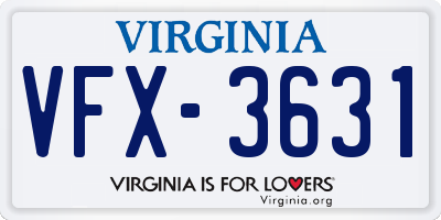 VA license plate VFX3631