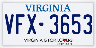 VA license plate VFX3653