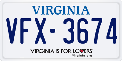 VA license plate VFX3674