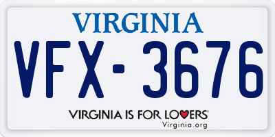VA license plate VFX3676