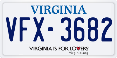 VA license plate VFX3682