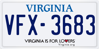 VA license plate VFX3683