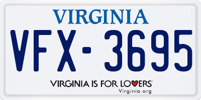 VA license plate VFX3695