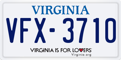 VA license plate VFX3710