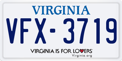 VA license plate VFX3719