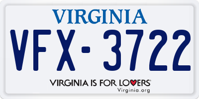 VA license plate VFX3722