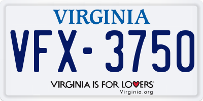 VA license plate VFX3750