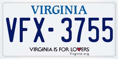 VA license plate VFX3755