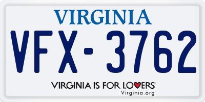 VA license plate VFX3762