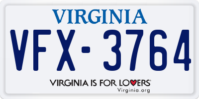 VA license plate VFX3764