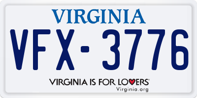 VA license plate VFX3776
