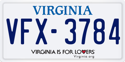 VA license plate VFX3784