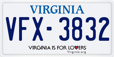 VA license plate VFX3832