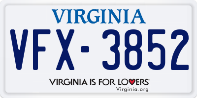 VA license plate VFX3852