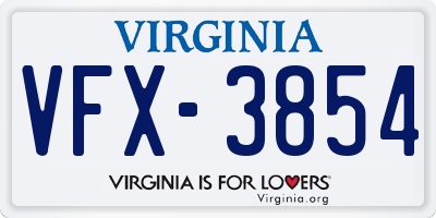 VA license plate VFX3854
