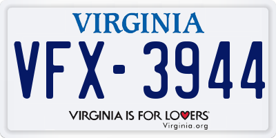 VA license plate VFX3944