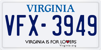 VA license plate VFX3949