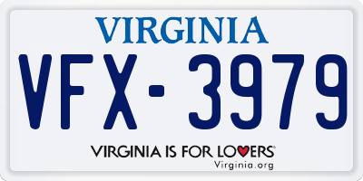VA license plate VFX3979