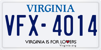 VA license plate VFX4014