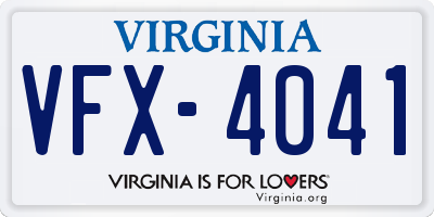 VA license plate VFX4041