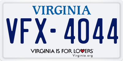 VA license plate VFX4044