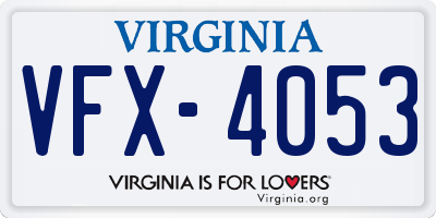VA license plate VFX4053
